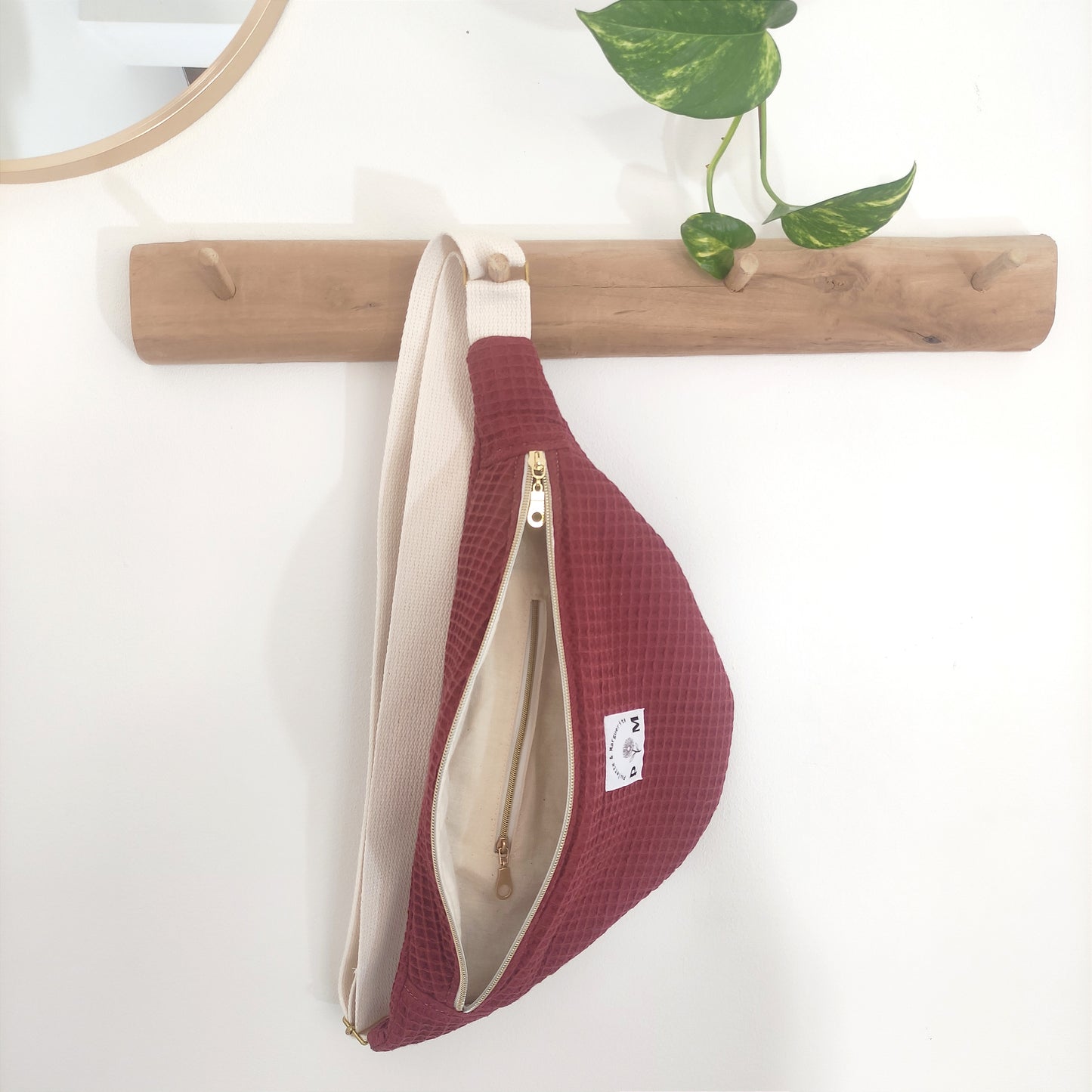 Sac banane nid d'abeille terre cuite