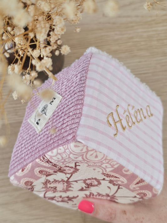 ⭐NOUVEAUTÉ⭐Cube d'éveil rose/fleur