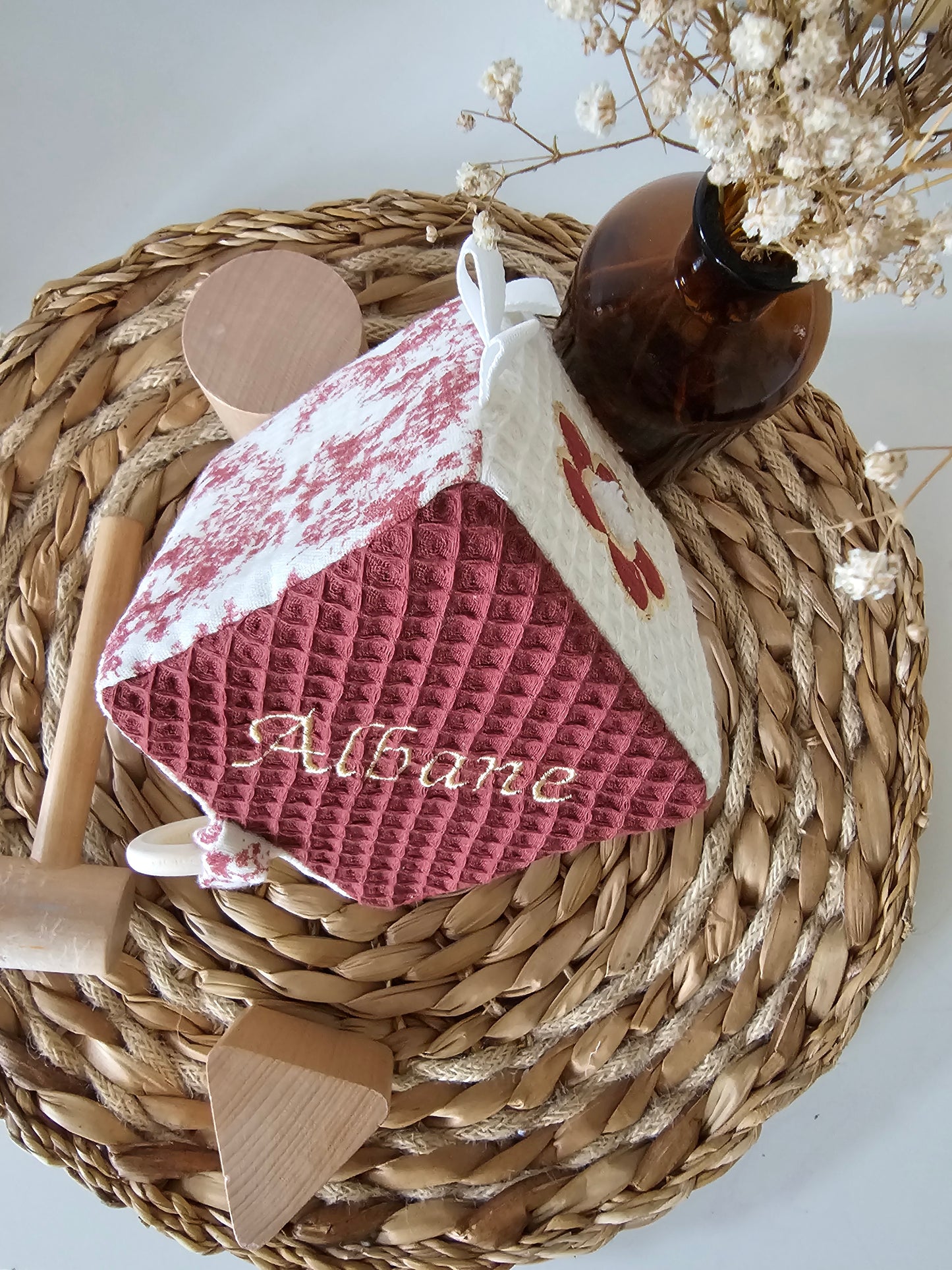 Cube d'éveil thème terre cuite/fleur