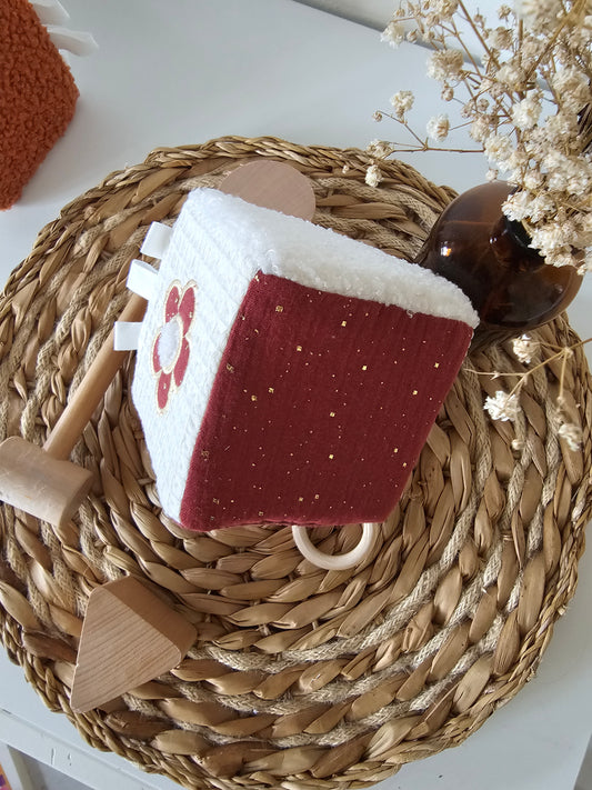 Cube d'éveil thème terre cuite/fleur